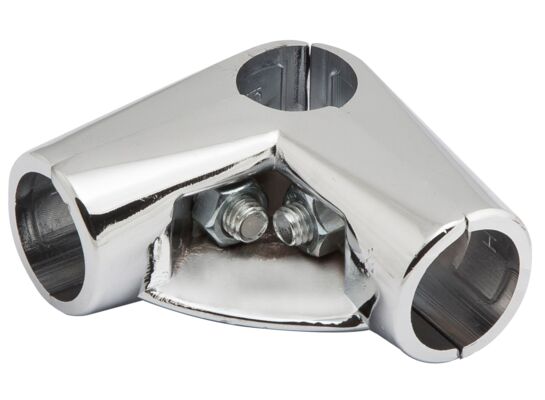 Złącze dwuramienne z półką Ø25 chrom