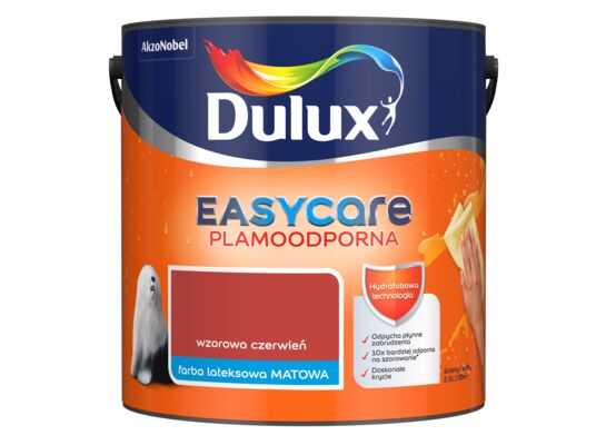 Farba lateksowa EasyCare Plamoodporna Wzorowa Czerwień 2,5 l Dulux