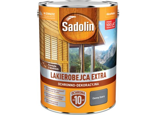 Lakierobejca Ochronno-Dekoracyjna Extra Ciemny Szary 5 l Sadolin