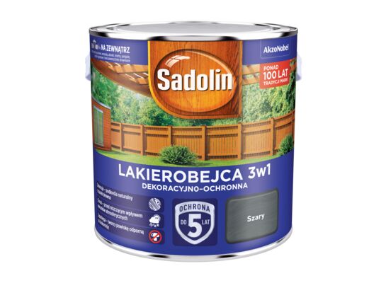 Lakierobejca Dekoracyjno-Ochronna 3w1 Szary 2,5 l Sadolin