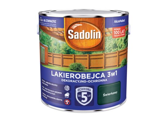 Lakierobejca Dekoracyjno-Ochronna 3w1 Świerkowy 2,5 l Sadolin