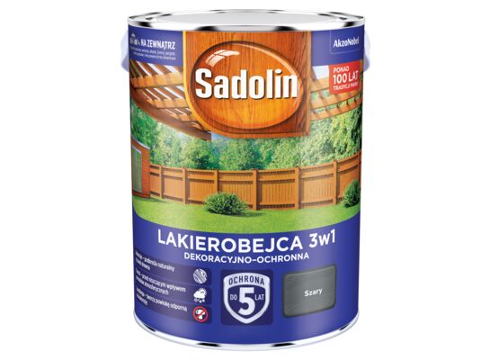Lakierobejca Dekoracyjno-Ochronna 3w1 Szary 5 l Sadolin