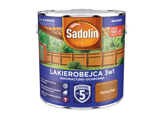 Lakierobejca Dekoracyjno-Ochronna 3w1 Ciemny Dąb 2,5 l Sadolin