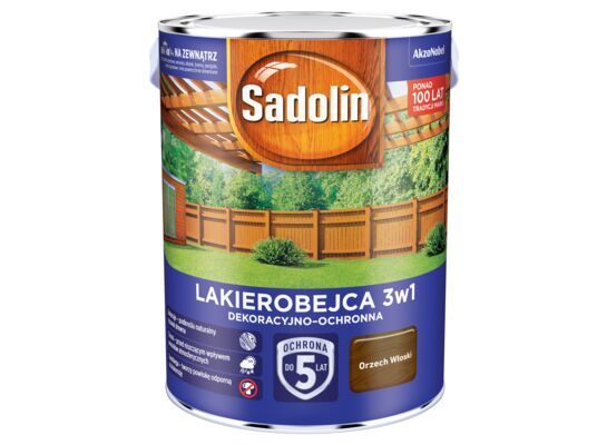 Lakierobejca Dekoracyjno-Ochronna 3w1 Orzech Włoski 5 l Sadolin