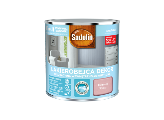 Lakierobejca Dekoracyjna Wewnętrzno-Zewnętrzna Dekor Kwitnąca Wiśnia 0,25 l Sadolin