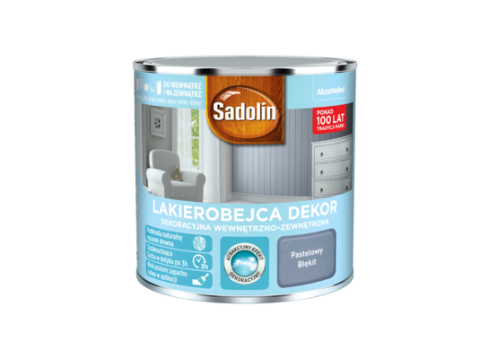 Lakierobejca Dekoracyjna Wewnętrzno-Zewnętrzna Dekor Pastelowy Błękit 0,25 l Sadolin