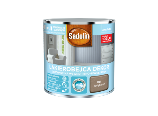 Lakierobejca Dekoracyjna Wewnętrzno-Zewnętrzna Dekor Dąb Rustykalny 0,25 l Sadolin