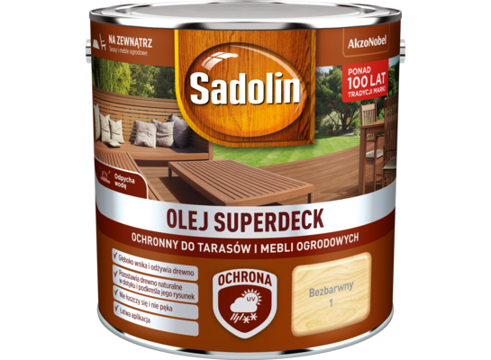 Olej do tarasów i mebli ogrodowych Superdeck Bezbarwny 2,5 l Sadolin