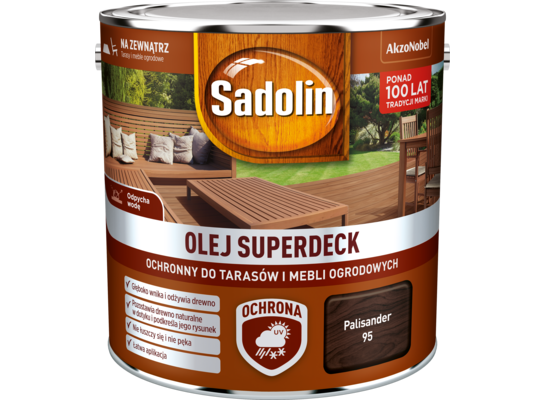 Olej do tarasów i mebli ogrodowych Superdeck Palisander 2,5 l Sadolin