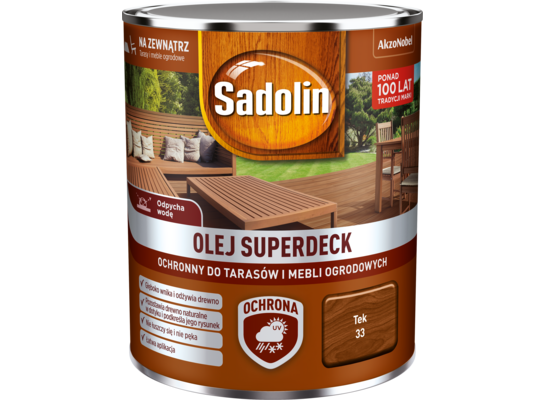 Olej do tarasów i mebli ogrodowych Superdeck Tek 0,75 l Sadolin