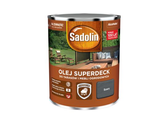 Olej do tarasów i mebli ogrodowych Superdeck Szary 0,75 l Sadolin