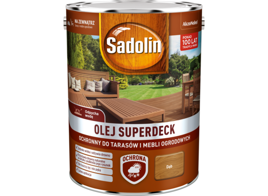 Olej do tarasów i mebli ogrodowych Superdeck Dąb 5 l Sadolin