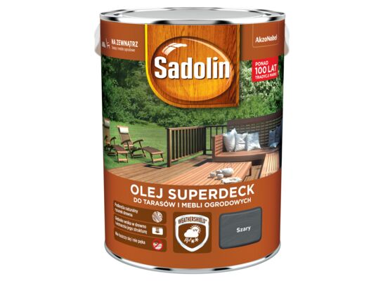 Olej do tarasów i mebli ogrodowych Superdeck Szary 5 l Sadolin