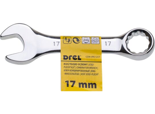 Klucz płasko-oczkowy 17 mm krótki Drel