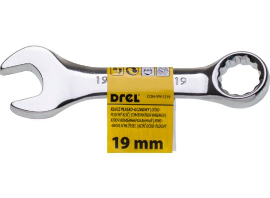 Klucz płasko-oczkowy 19 mm krótki Drel