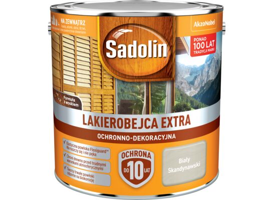 Lakierobejca Ochronno-Dekoracyjna Extra Biały Skandynawski 2,5 l Sadolin