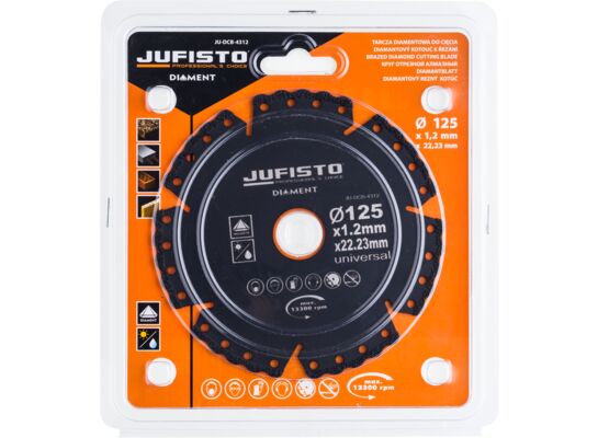 Tarcza z nasypem diamentowym uniwersalna 125 x 1,2 x 22,23 mm Jufisto
