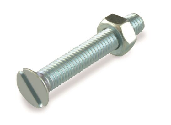 Śruba maszynowa M3 x 40 mm, łeb płaski ocynk suki