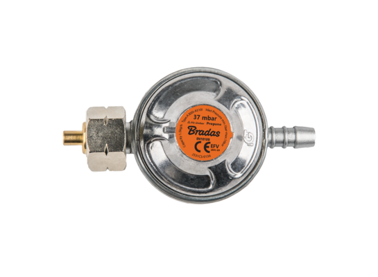 Reduktor gazowy 37mbar, 1,5 kg/h, z zaworem bezpieczeństwa