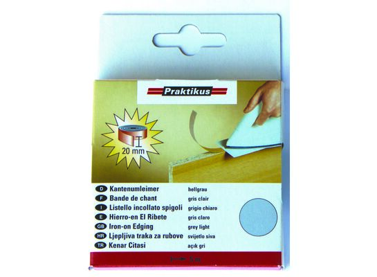 Okleina do krawędzi z klejem jasno szary-perłowy 5 m x 20 mm