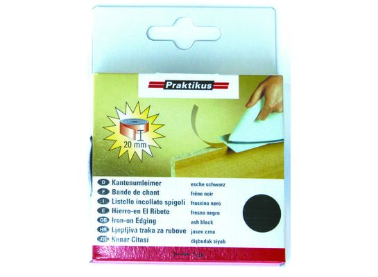 Okleina do krawędzi z klejem jesion czarny 5 m x 20 mm