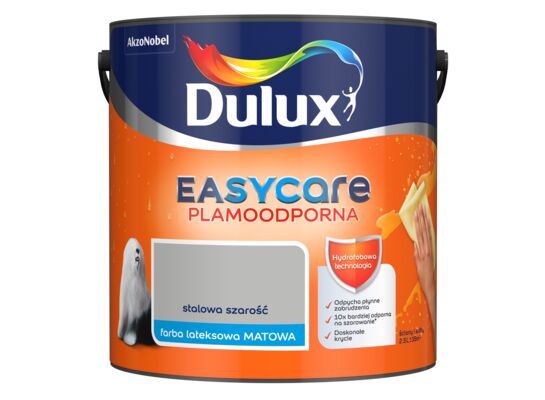 Farba lateksowa EasyCare Plamoodporna Stalowa Szarość 2,5 l Dulux