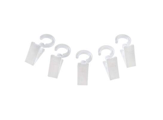 Klamerka z haczykiem biała - 20 sztuk