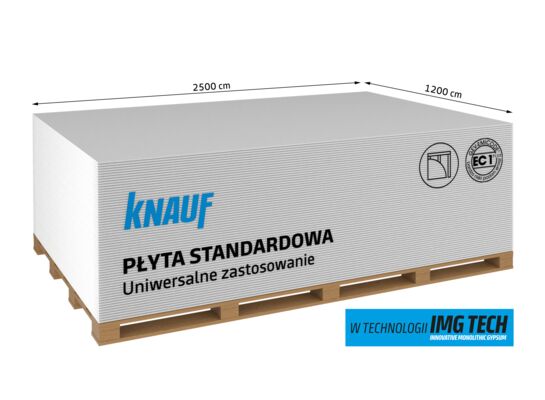 Płyta zwykła GKB A13 HRAK 120 x 250 x 1,25 cm Knauf