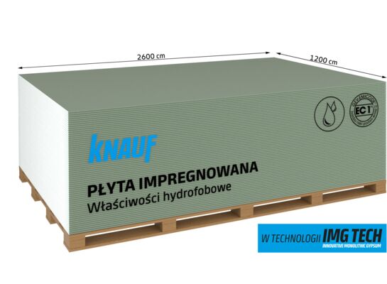 Płyta impregnowana HA13 HRAK 12,5 1200 x 2600 mm Knauf