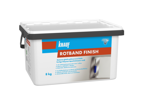 Gładź gotowa polimerowa biała Rotband Finish 8 kg Knauf 