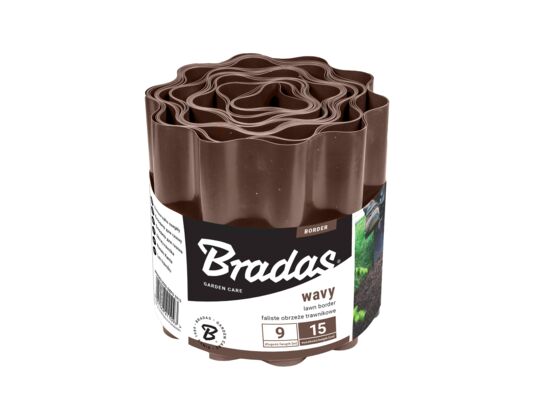 Obrzeże faliste trawnikowe 9 m x 20 cm brązowe