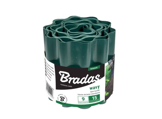 Obrzeże faliste trawnikowe 9 m x 25 cm zielone
