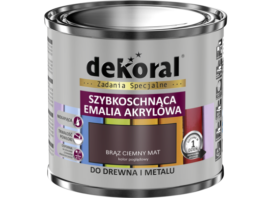 Wodorozcieńczalna emalia akrylowa Akrylux brąz ciemny Mat 0,5 l