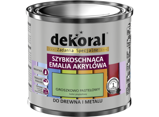 Wodorozcieńczalna emalia akrylowa Akrylux groszkowy pastelowy 0,5 l