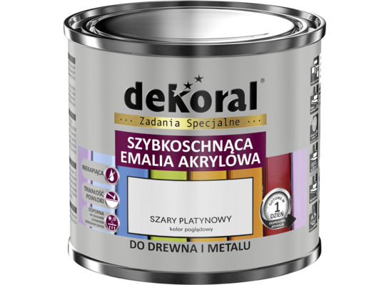 Wodorozcieńczalna emalia akrylowa Akrylux szary platynowy 0,5 l