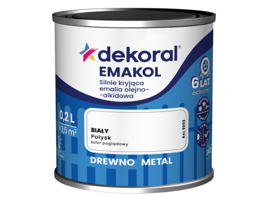 Emalia olejno-alkidowa EMAKOL Biały 0,2 l Dekoral