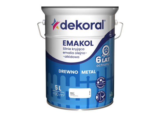 Emalia olejno-alkidowa EMAKOL Biały 5 l Dekoral