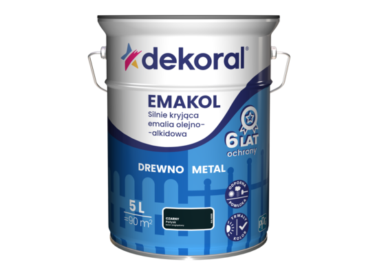 Emalia olejno-alkidowa EMAKOL Czarny 5 l Dekoral
