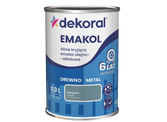 Emalia olejno-alkidowa EMAKOL Popielaty 0,9 l Dekoral