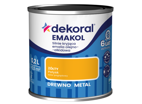 Emalia olejno-alkidowa EMAKOL Żółty 0,2 l Dekoral