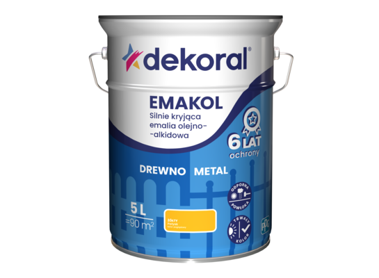 Emalia olejno-alkidowa EMAKOL Żółty 5 l Dekoral