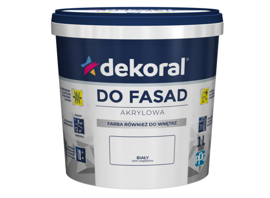 Farba DO FASAD Śnieżnobiały 1 l Dekoral