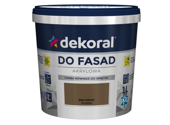 Farba DO FASAD Brąz kawowy 1 l Dekoral