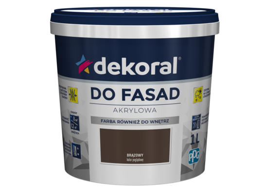 Farba DO FASAD Brązowy 1 l Dekoral