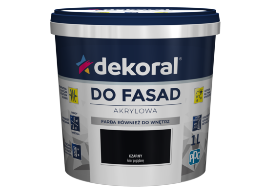Farba DO FASAD Czarny 1 l Dekoral