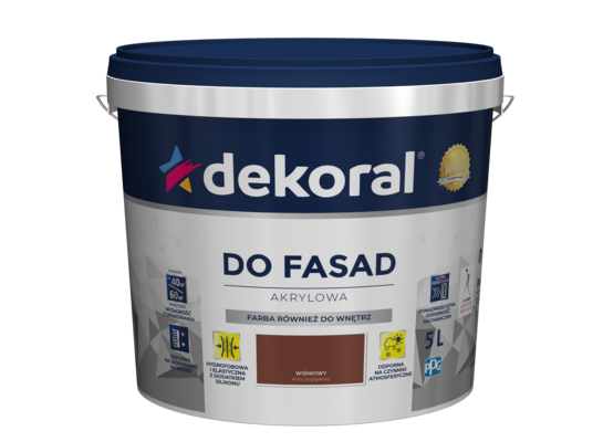 Farba DO FASAD Wiśniowy 5 l Dekoral