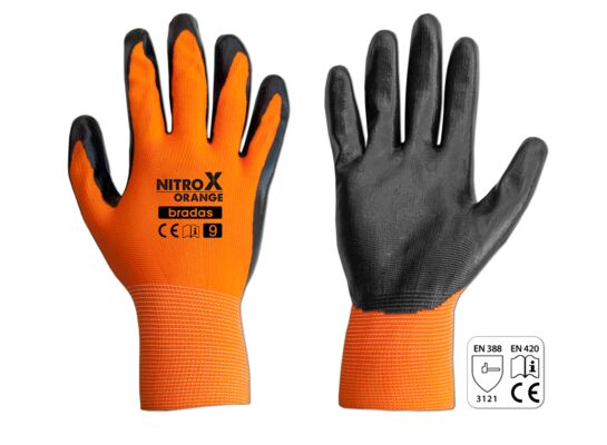 Rękawice ochronne NITROX ORANGE nitryl, rozmiar 10