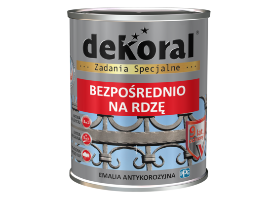 Emalia antykorozyjna Bezpośrednio na rdzę Efekt metaliczny złoty 0,65 l Dekoral