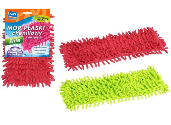 Zapas do mopa płaskiego Elite z mikrofibry chenillowy Ravi