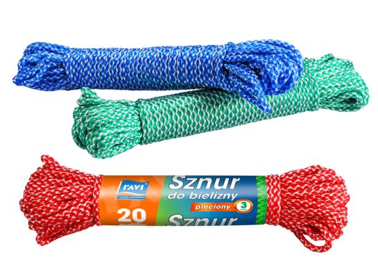 Sznur do bielizny pleciony 3mm, 20m